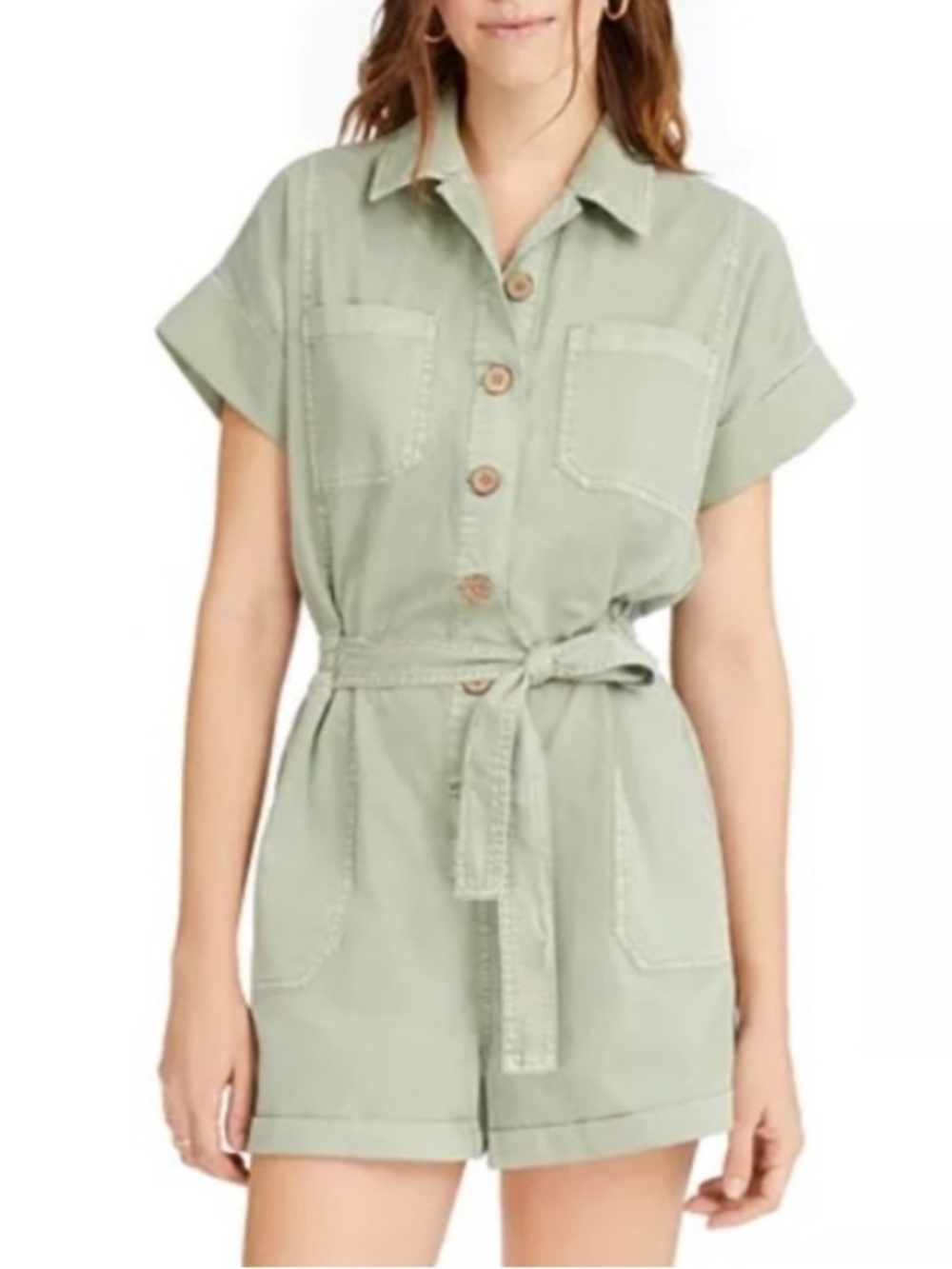 OAT NEW YORK Romper Mint Green Button Size Medium NWT